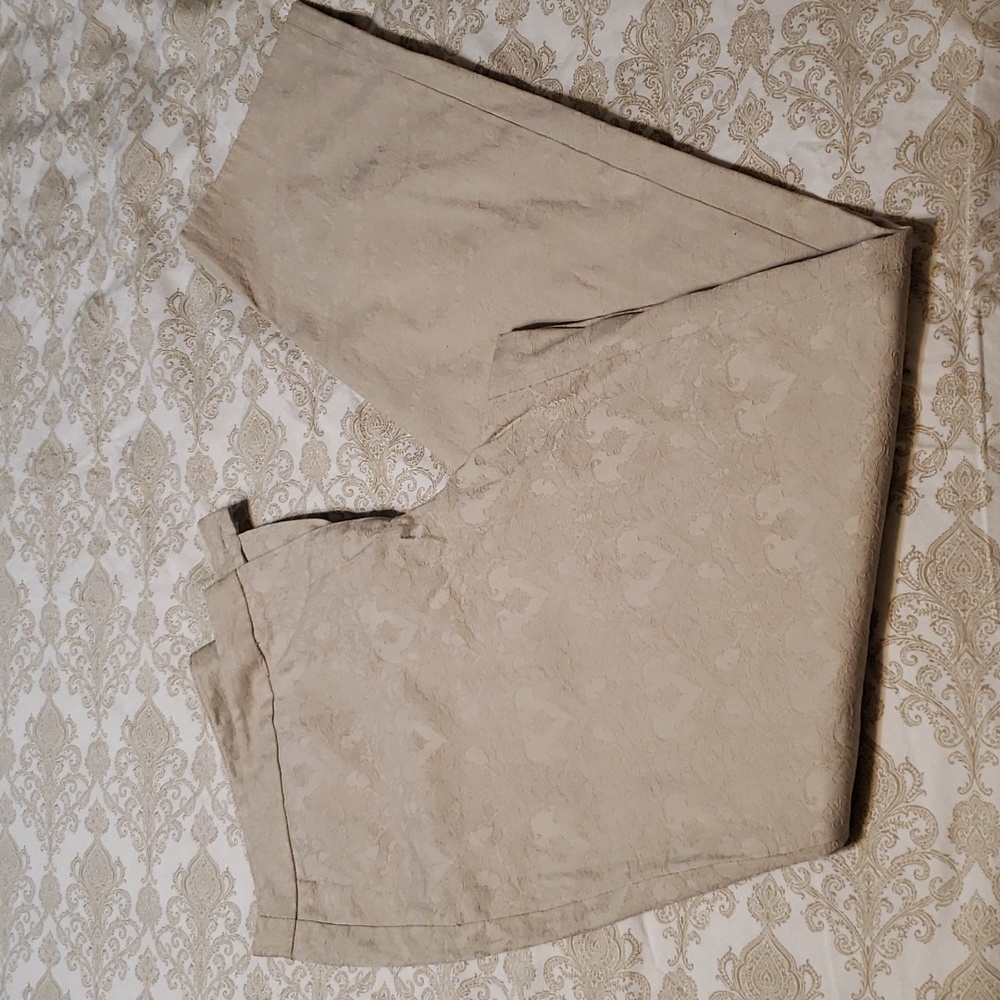 Cato 12 beige floral cigarette trousers